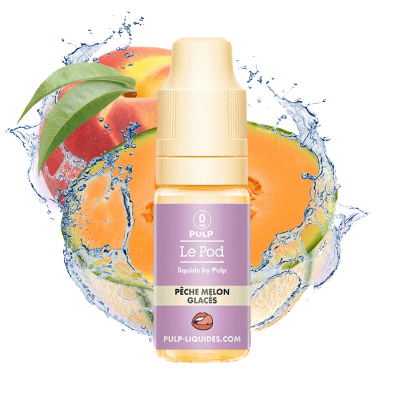 E-liquide Pêche Melon Glacés POD 10ml – Pulp – Sels de Nicotine
