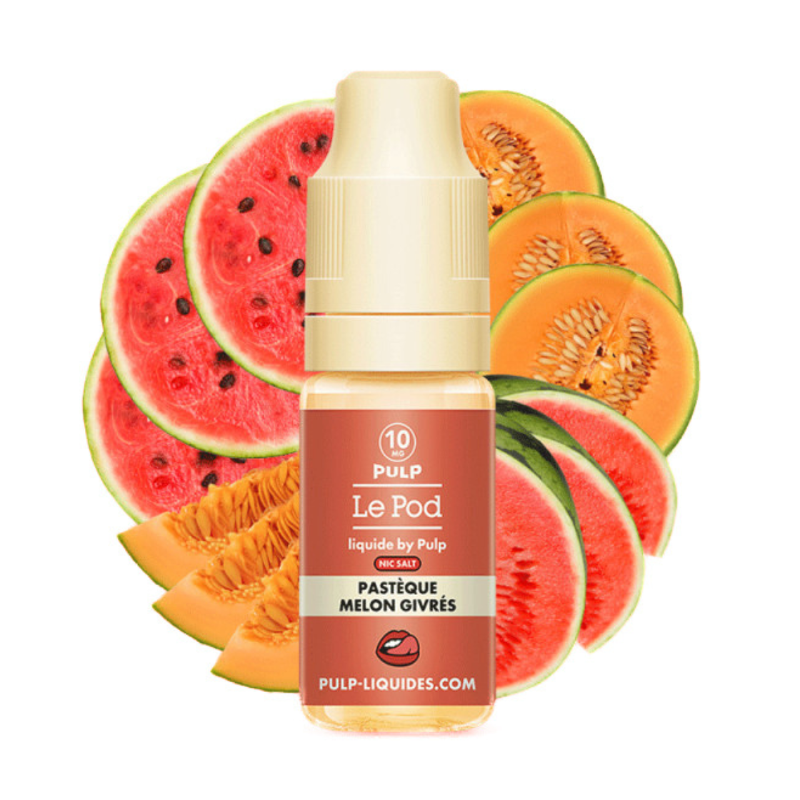 E-liquide Pastèque Melon Givrés POD 10ml – Pulp – Sels de Nicotine